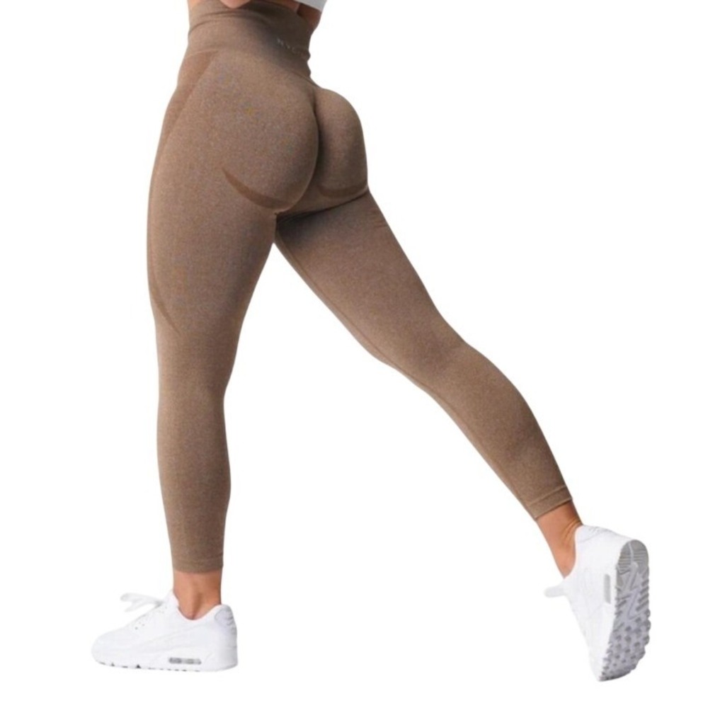 NVGTN Cocoa Seamless Leggings High Waisted Contour Brown SMALL